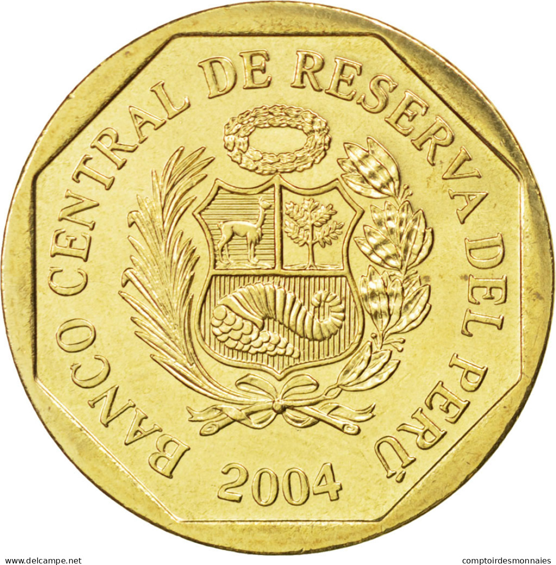 Monnaie, Pérou, 20 Centimos, 2004, SPL, Laiton, KM:306.4 - Pérou