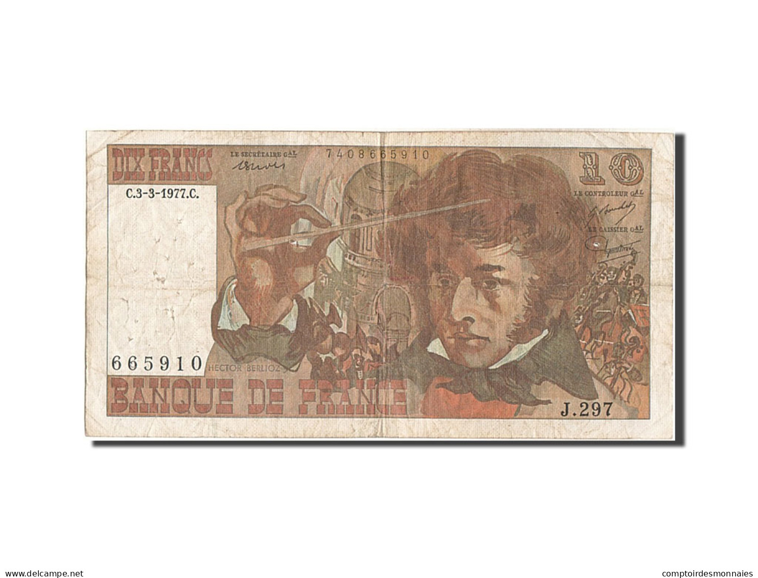 Billet, France, 10 Francs, 10 F 1972-1978 ''Berlioz'', 1977, 1977-03-03, TB+ - 10 F 1972-1978 ''Berlioz''