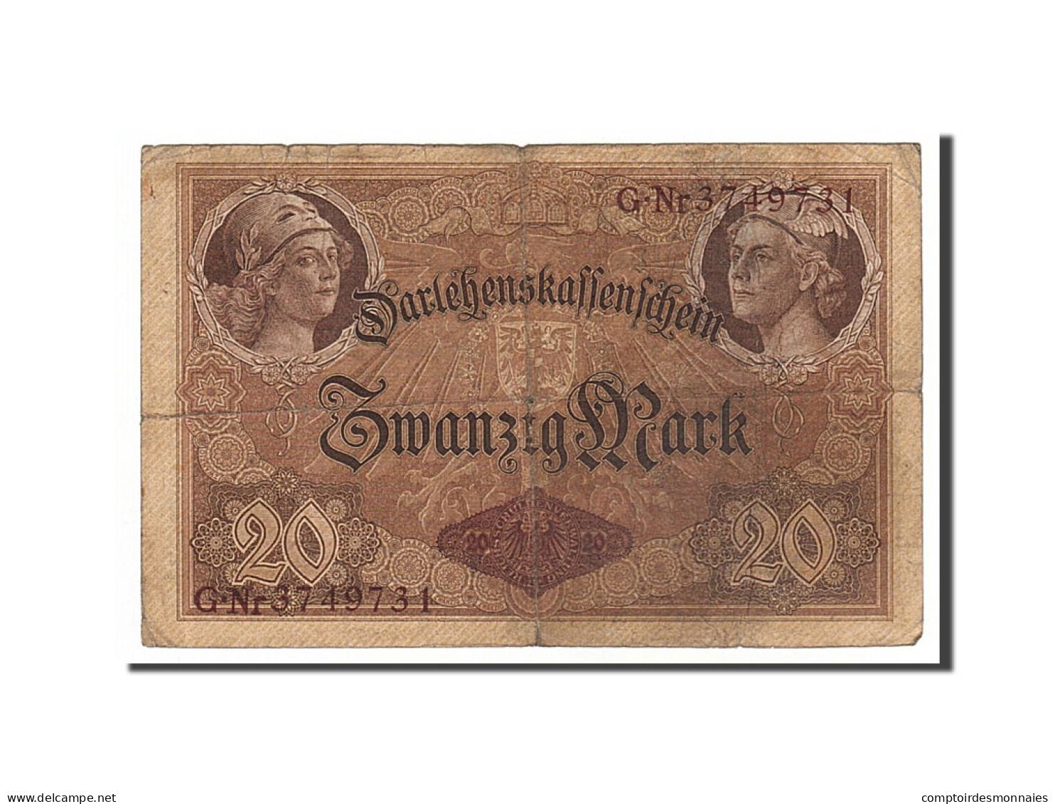 Billet, Allemagne, 20 Mark, 1914, 1914-08-05, TB - 20 Mark