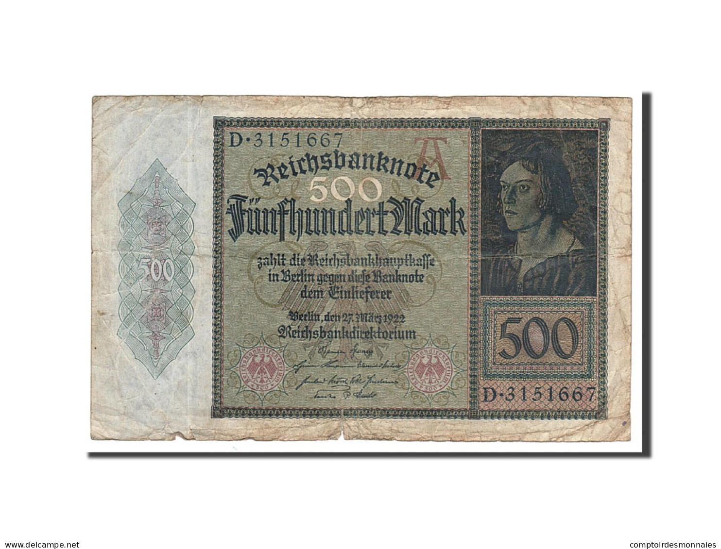 Billet, Allemagne, 500 Mark, 1922, 1922-03-27, TB - 500 Mark
