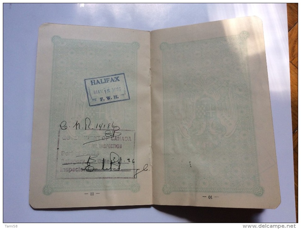 PASSEPORT D´EMIGRANT  PASSPORT REISEPASS  1928. KINDOM OF  SHS  KRSKO KRŠKO     VISA TO: CANADA , FRANCE