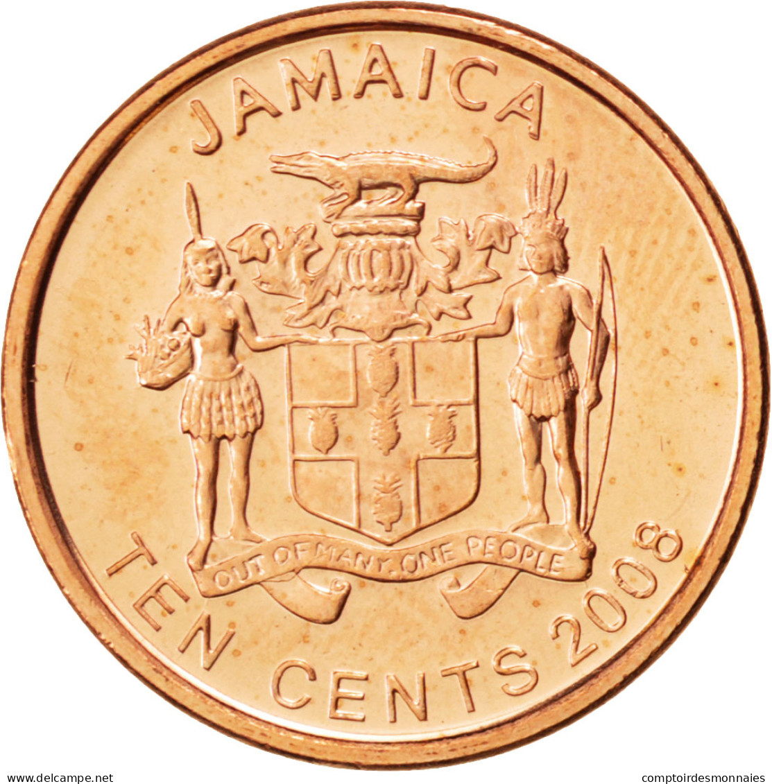 Monnaie, Jamaica, Elizabeth II, 10 Cents, 2008, SPL, Copper Plated Steel - Jamaique