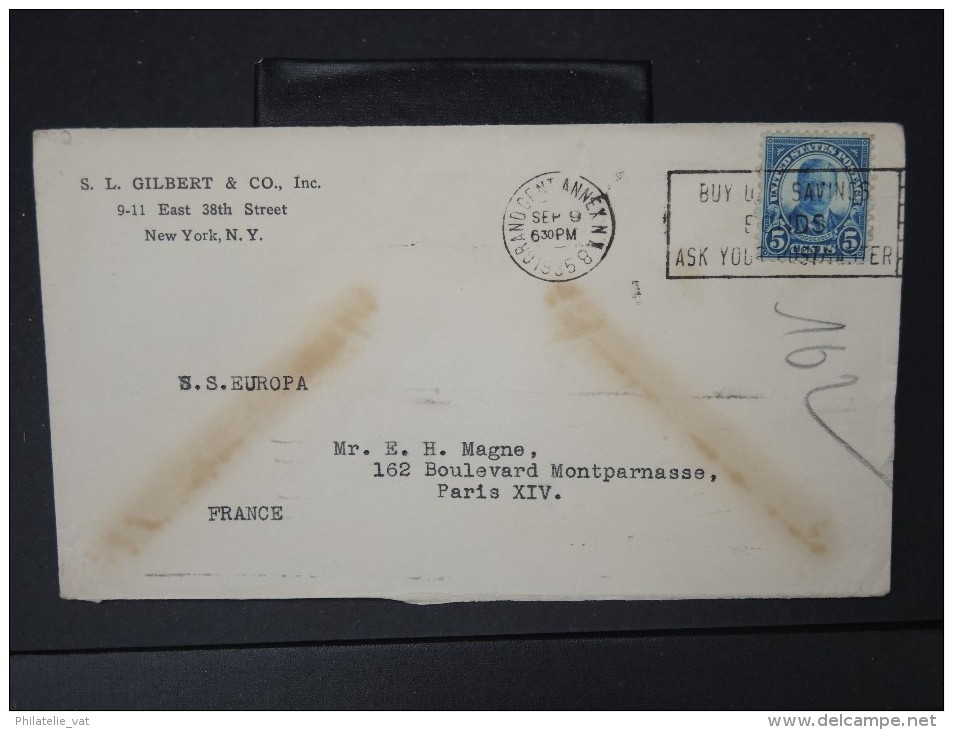 ETATS UNIS -  ARCHIVE DE 48 enveloppes de New York pour Paris période 1930/38 toutes par bateau a étudier  P4185