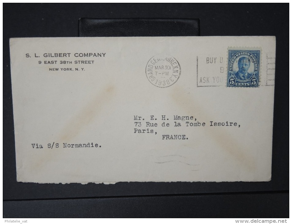 ETATS UNIS -  ARCHIVE DE 48 enveloppes de New York pour Paris période 1930/38 toutes par bateau a étudier  P4185