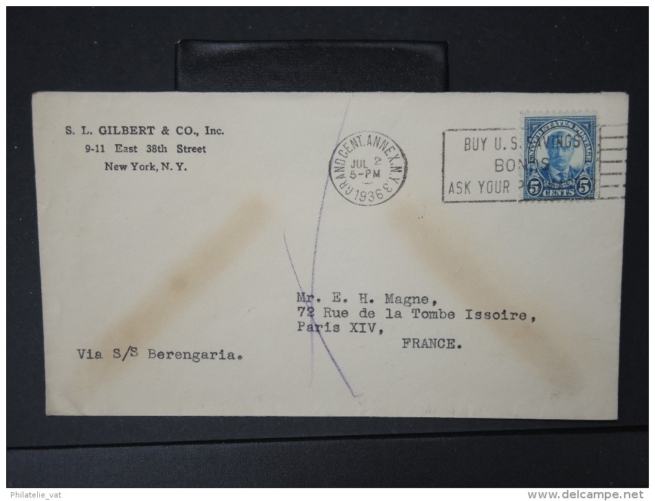 ETATS UNIS -  ARCHIVE DE 48 enveloppes de New York pour Paris période 1930/38 toutes par bateau a étudier  P4185