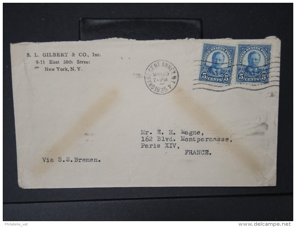 ETATS UNIS -  ARCHIVE DE 48 enveloppes de New York pour Paris période 1930/38 toutes par bateau a étudier  P4185