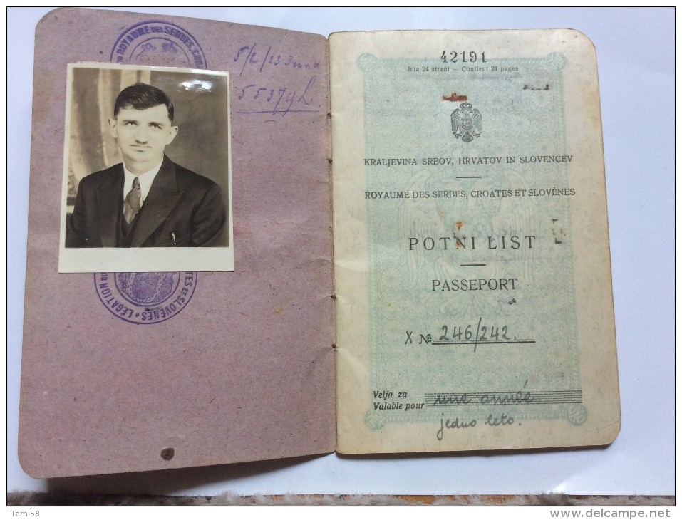 PASSEPORT PASSPORT REISEPASS  1924. KINDOM OF  SHS CROATIA SLOVENIA SERBIA   SENOVO  CONSULAT IN LONDON - Historical Documents