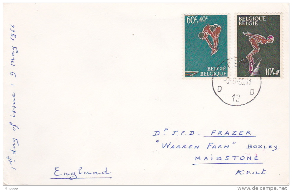 Belgium 1966 Sports Addressed FDC - 1961-1970