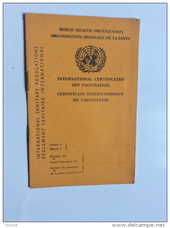 WHO   WORLD  HEALTH  ORGANIZATION  CERTIIFICATES   INTERNATIONAL OFF VACATION 1972 - Historical Documents