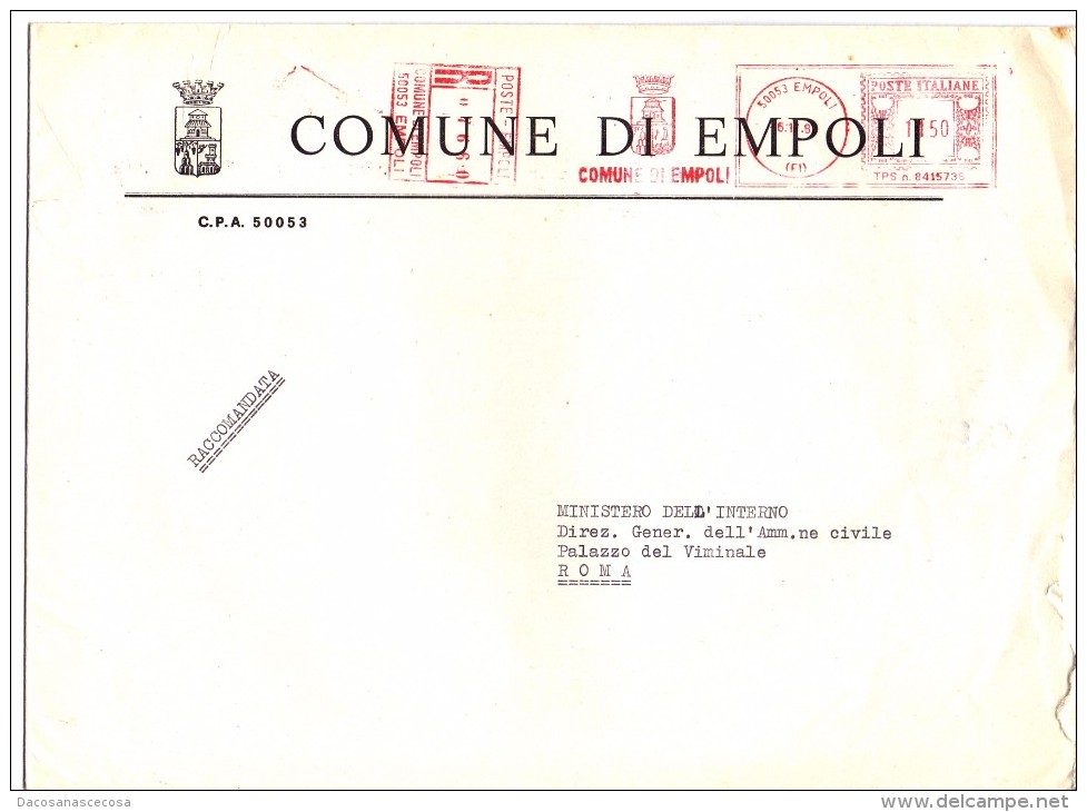 COMUNE DI EMPOLI - 50053 - PROV FIRENZE - R/AMR - ANNO 1980 - FTO 18X24 - TEMATICA TOPIC STORIA COMUNI D'ITALIA - Macchine Per Obliterare (EMA)