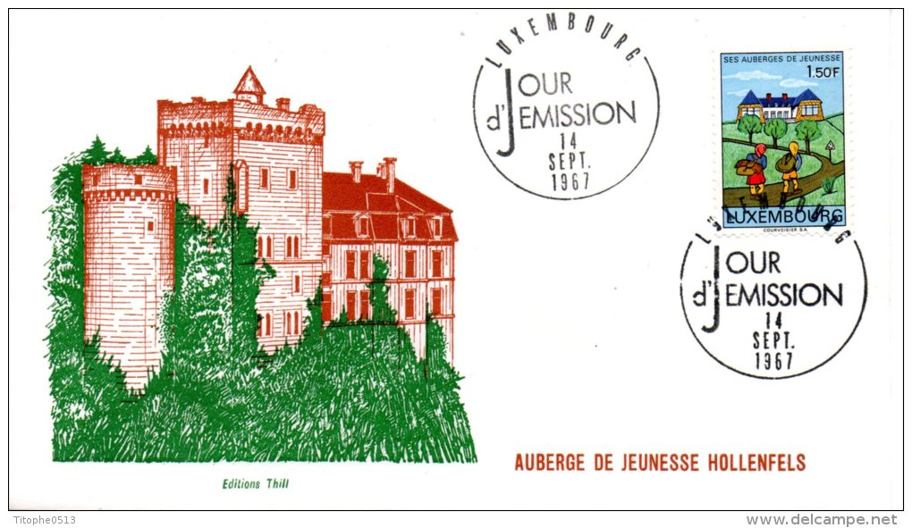 LUXEMBOURG. N°706 De 1967 Sur Enveloppe 1er Jour. Auberge De Jeunesse. - Hostelería - Horesca