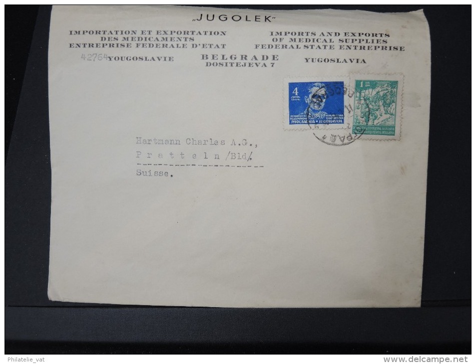 YOUGOSLAVIE - Lot de 6 enveloppes  pour la Suisse  période 1947/48    pour étude     P4207