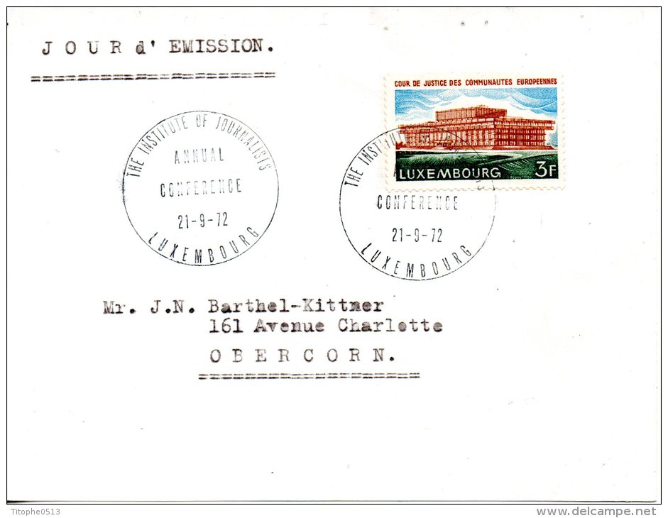 LUXEMBOURG. Enveloppe Commémorative De 1972. Conférence Annuelle De L´Institut De Journalisme. - Franking Machines (EMA)