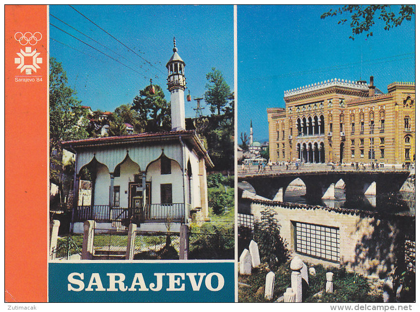 Olympic Games Sarajevo 1984 Logo Postcard Sarajevo - Jeux Olympiques