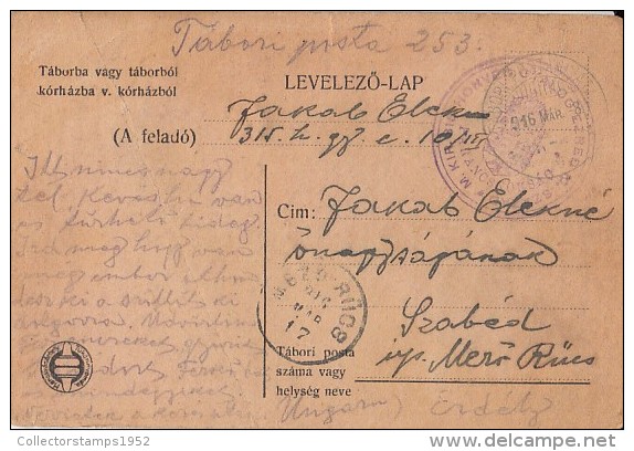 17916- WAR FIELD CORRESPONDENCE, POSTCARD, CENSORED, FROM RUSSIAN BORDER, FIELD POST NR 253, 1916, HUNGARY - Covers & Documents
