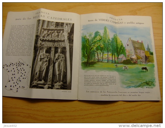 INFORMACION TURISTICA - FRANCIA Y SUS REGIONES - FERROCARRILS FRANCESES Año 1954 - Cuadernillos Turísticos