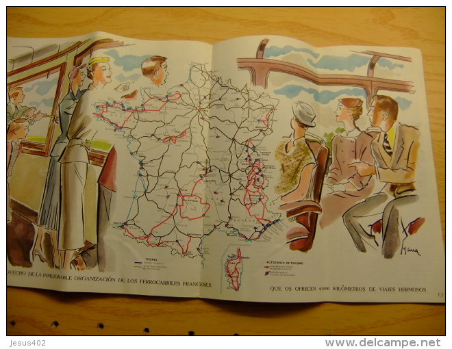 INFORMACION TURISTICA - FRANCIA Y SUS REGIONES - FERROCARRILS FRANCESES año 1954