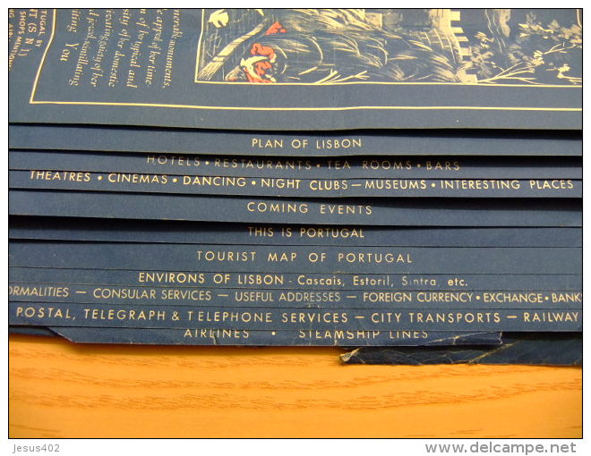 ANTIGUO MAPA DE LISBOA Año 1954 -THE TOURIST AND SHOPPING GUIDE OF LISBOA - VER FOTOS - Cuadernillos Turísticos
