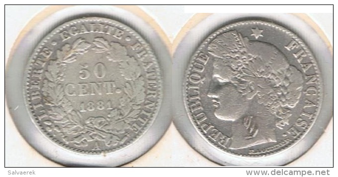 FRANCIA 50 CENTIMES  FRANCO 1881 A PLATA SILVER - Otros & Sin Clasificación