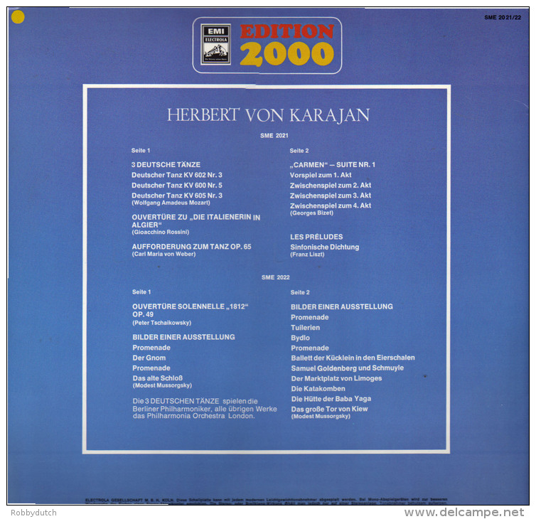 * 2LP *  HERBERT VON KARAJAN - EDITION 2000 (Germany 1973 EX!!!) - Klassiekers