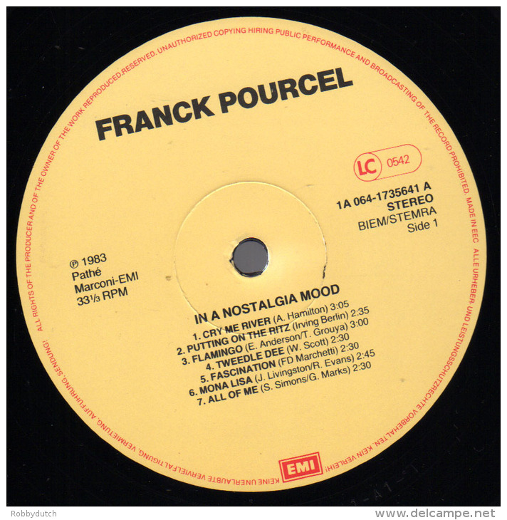 * LP *  FRANCK POURCEL - IN A NOSTALGIA MOOD (Holland 1983 EX!!!) - Instrumentaal