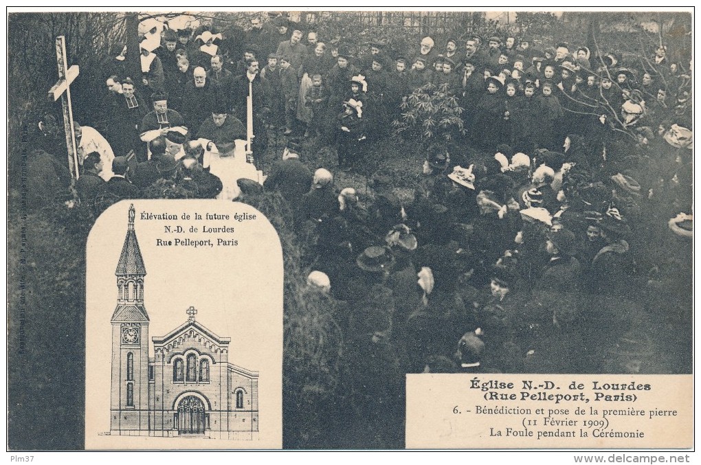 PARIS - Eglise N.D. De Lourdes - Bénédiction Et Pose De La Première Pierre - Arrondissement: 20