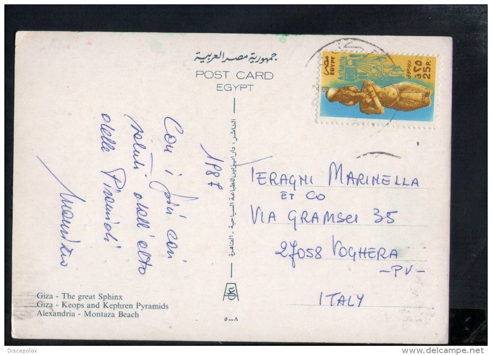 J1915 GIZA, THE GREAT SPHINX - GREETINGS FROM EGYPT - NICE STAMP 25 P. - FRANCOBOLLO, TIMBRES - Gizeh