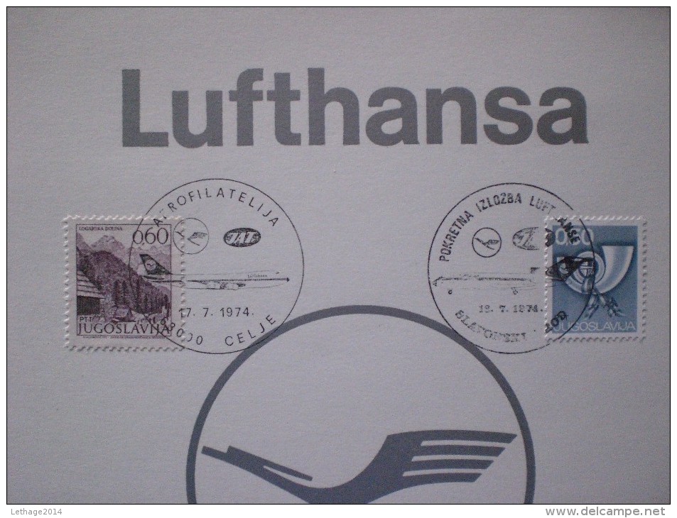 STAMPS JUGOSLAVIJA JUGOSLAVIA  AEREOFILATELIA  LUFTHANSA  MUCH RARE!! - Aéreo