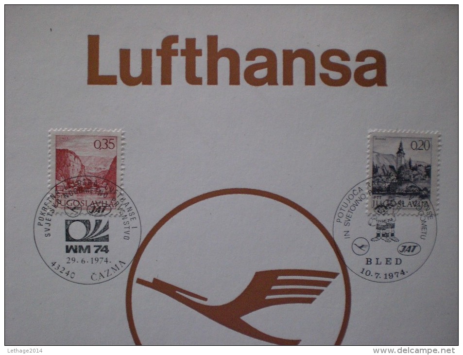 STAMPS JUGOSLAVIJA JUGOSLAVIA  AEREOFILATELIA  LUFTHANSA  MUCH RARE!! - Aéreo