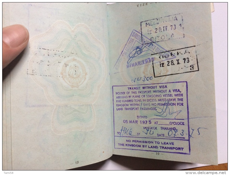 PASSEPORT     PASSPORT  REISEPASS  YUGOSLAVIA VISA TO:  HONG KONG , TURKEY ,  GREECE , SPAIN , PORTUGAL THAILAND, USA,