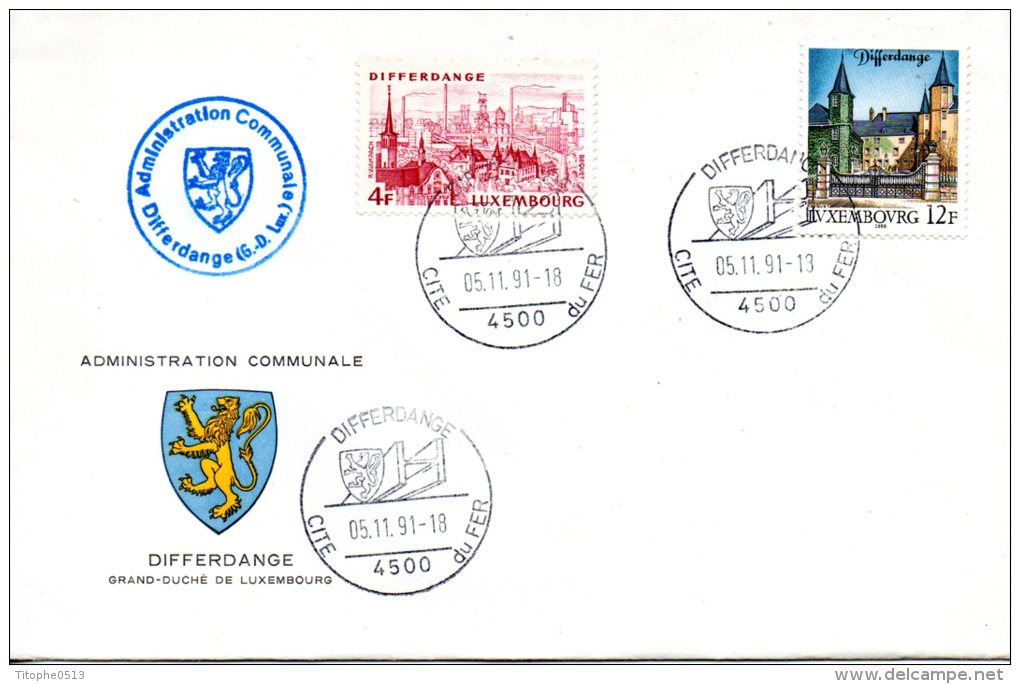 LUXEMBOURG. Superbe Enveloppe Commémorative De 1991. Differdange. - Franking Machines (EMA)