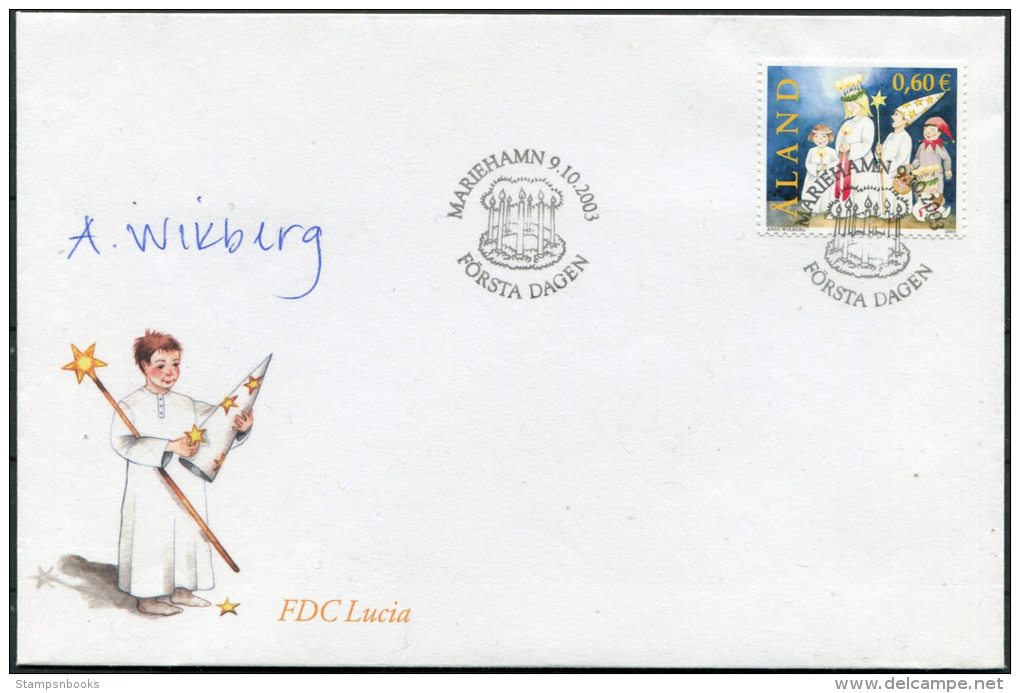 2003 Aland Christmas Signed FDC - Signature - Aland