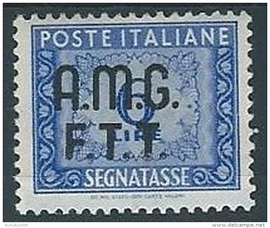 1947-49 TRIESTE A SEGNATASSE 6 LIRE MH * - W128 - Taxe