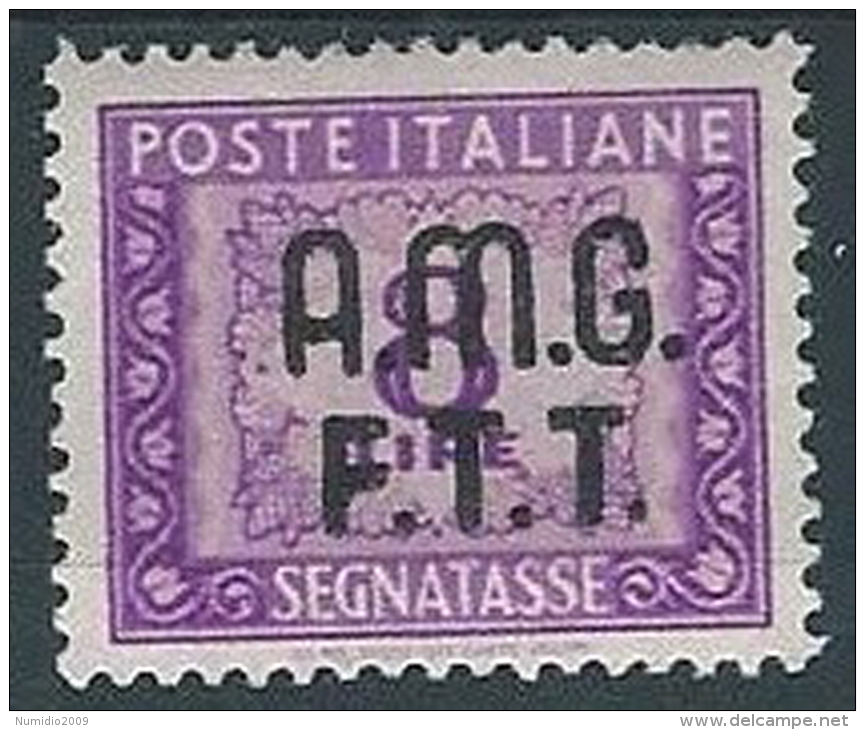 1947-49 TRIESTE A SEGNATASSE 8 LIRE MH * - W128 - Postage Due