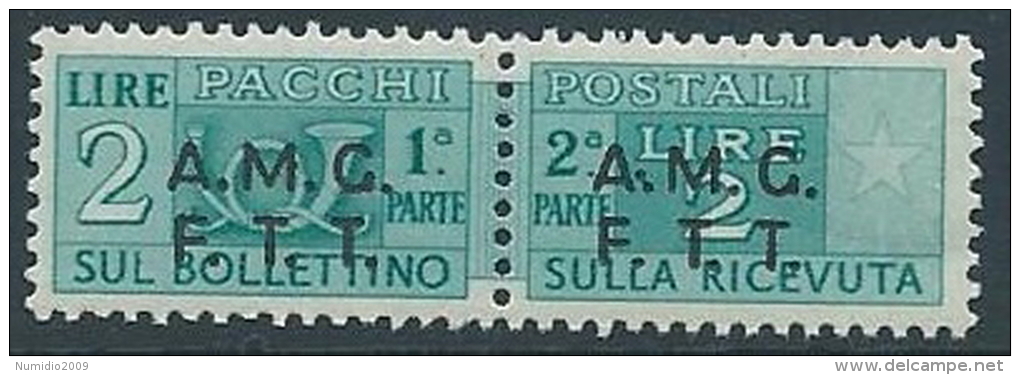 1947-48 TRIESTE A PACCHI POSTALI 2 LIRE MNH ** - W129-4 - Paketmarken/Konzessionen