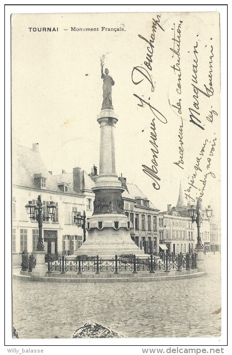 CPA - TOURNAI - Monument Français - Cachet Griffe BLANDAIN   // - Doornik