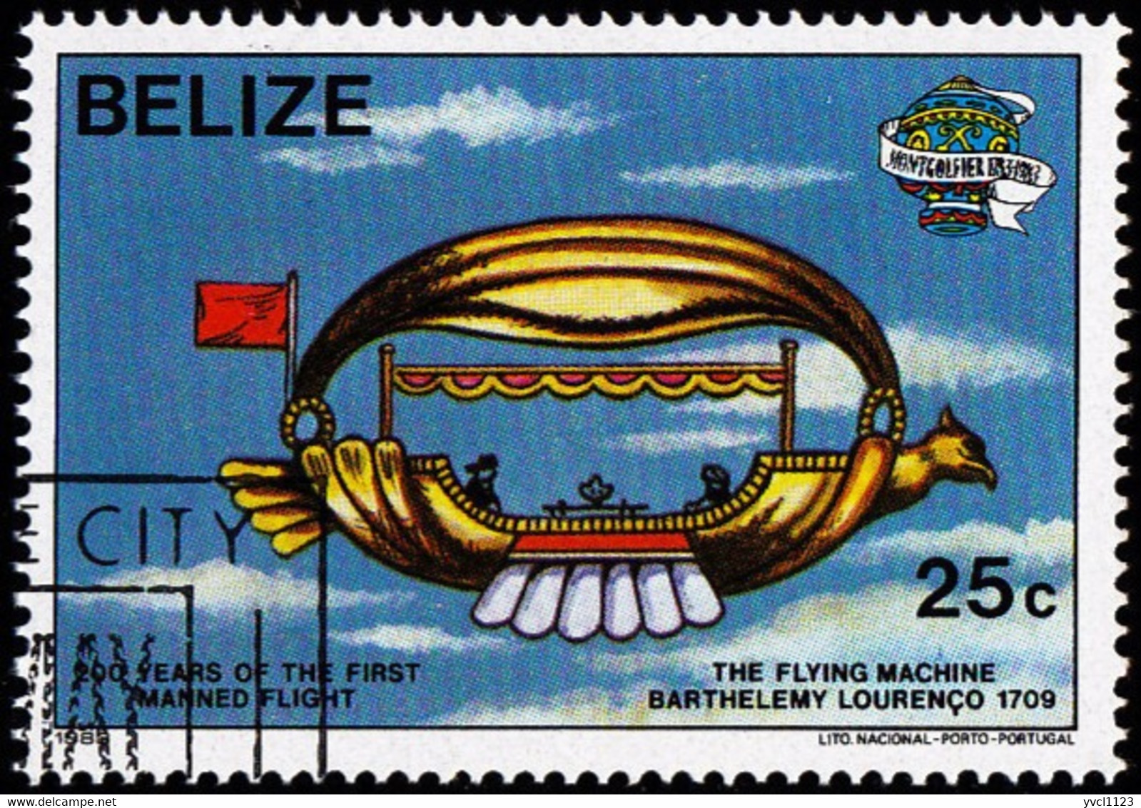 BELIZE - Scott #673 De Gusmao's "La Passarole", 1709 (*) / Used Stamp - Belize (1973-...)