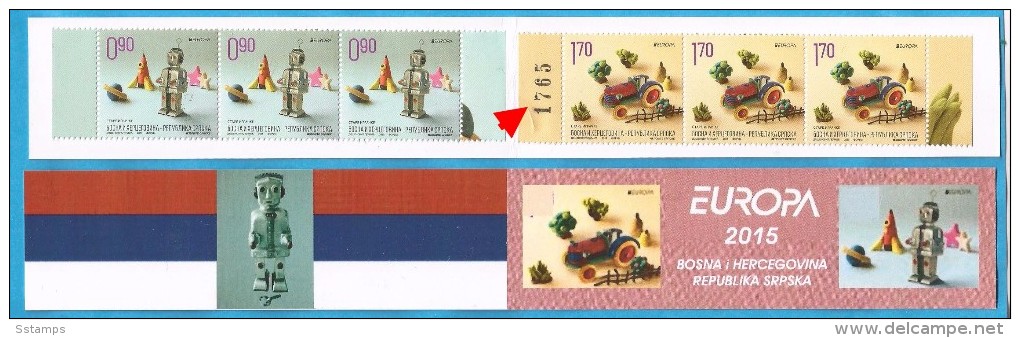 2015 EUROPA BOSNIA HERZEGOWINA REPUBLIKA SRPSKA  OLD TOYS  KINDER ALTE SPIELZEUGE BOOKLET I  3 SETS - 2015