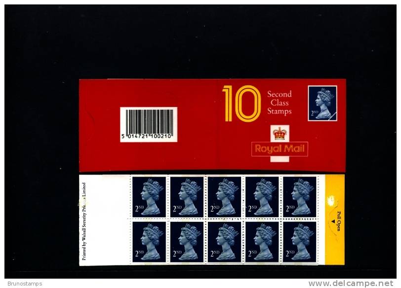 GREAT BRITAIN - 10 X 2nd  Class (Walsall)  DARK  BOOKLET MINT NH  HC 5 - Libretti