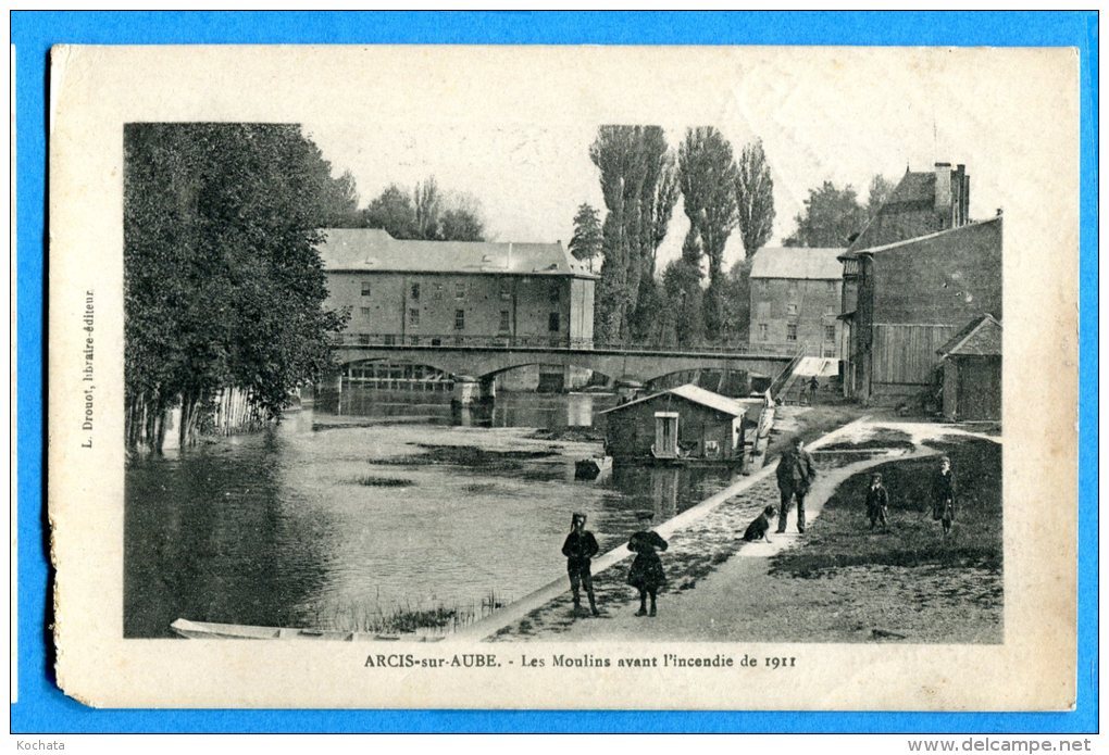 LIP048, Arcis-sur-Aube, Les Moulins Avant L'incendie De 1911, Animée, Circulée Sous Enveloppe - Arcis Sur Aube