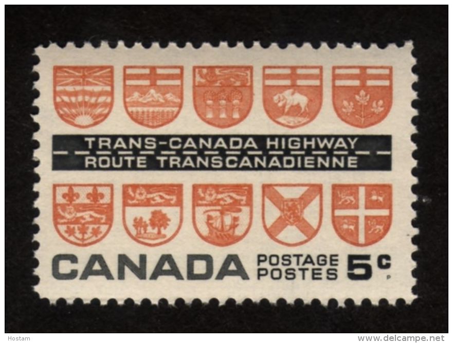 CANADA 1962, MINT # 400, TRANSCANADA HIWAY: PROVINCIAL COATS-of-ARMS. MNH - Neufs