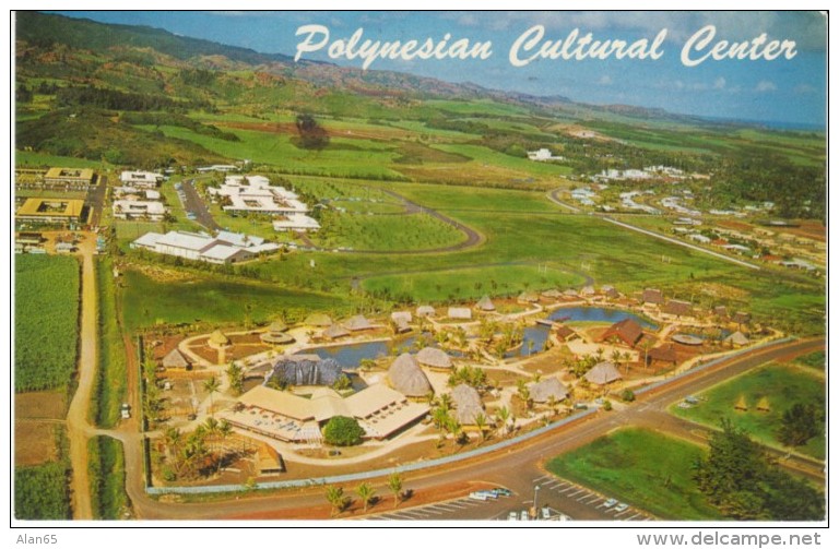 Laie Oahu Hawaii, Polynesian Cultural Center Aerial View, C1960s Vintage Postcard - Oahu