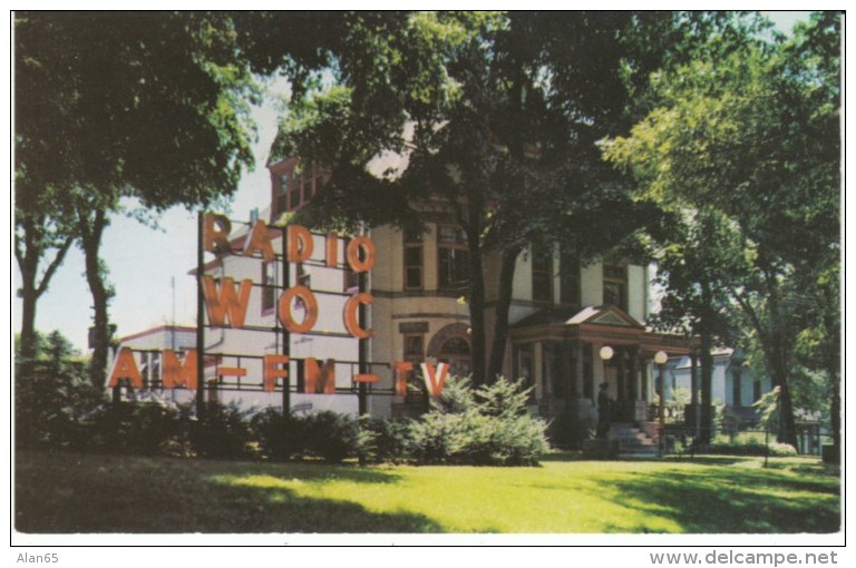 Davenport Iowa, Radio And Television Station WOC Building, C1950s Vintage Postcard - Davenport