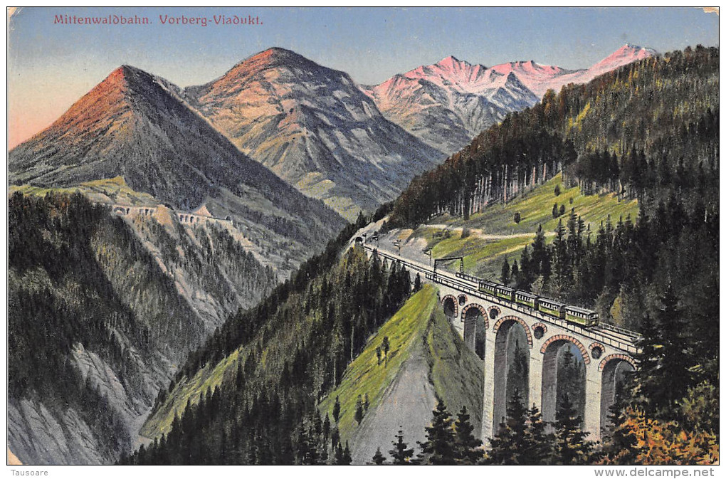 Z14766 Austria Hochzirl Mittenwaldbahn Rail Road Voberg Viadukt Viaduct Train Mountains - Zirl