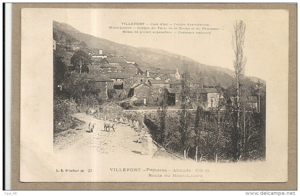 Lozere : Villefort, Environs, Palhères, Route Du Mont Lozere - Villefort
