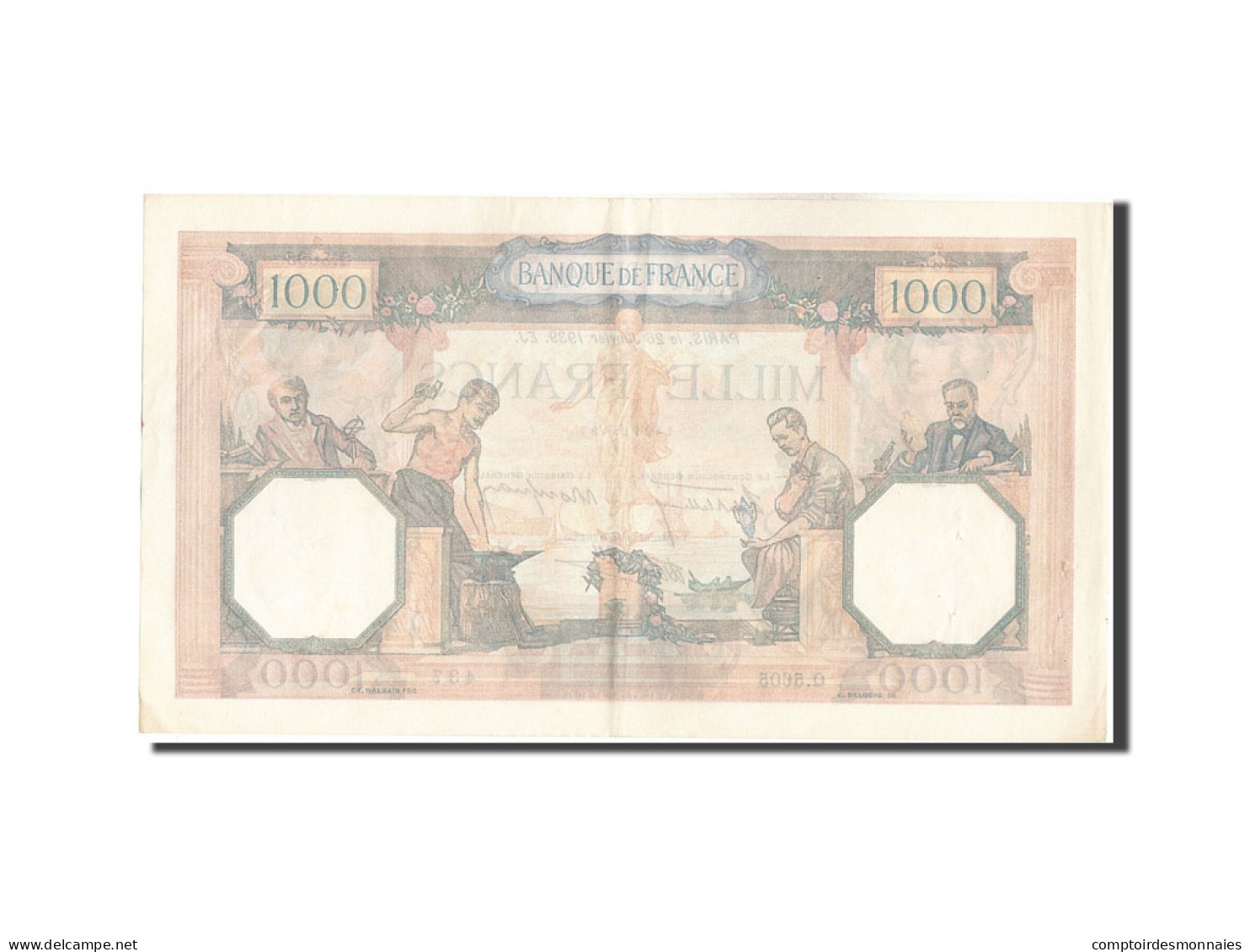 Billet, France, 1000 Francs, 1 000 F 1927-1940 ''Cérès Et Mercure'', 1939 - 1 000 F 1927-1940 ''Cérès Et Mercure''