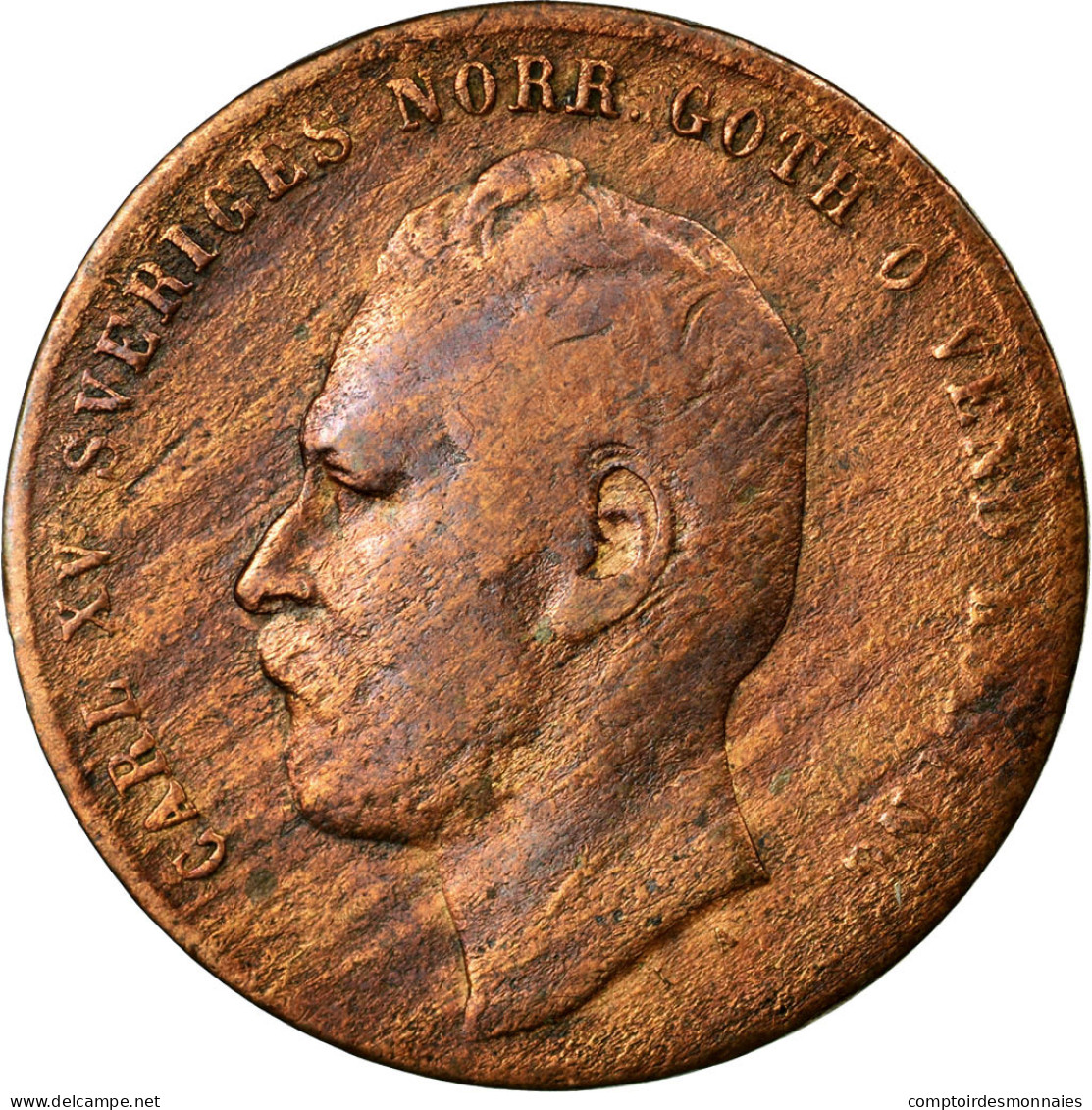 Monnaie, Suède, Carl XV Adolf, 2 Öre, 1863, TB, Bronze, KM:706 - Suède