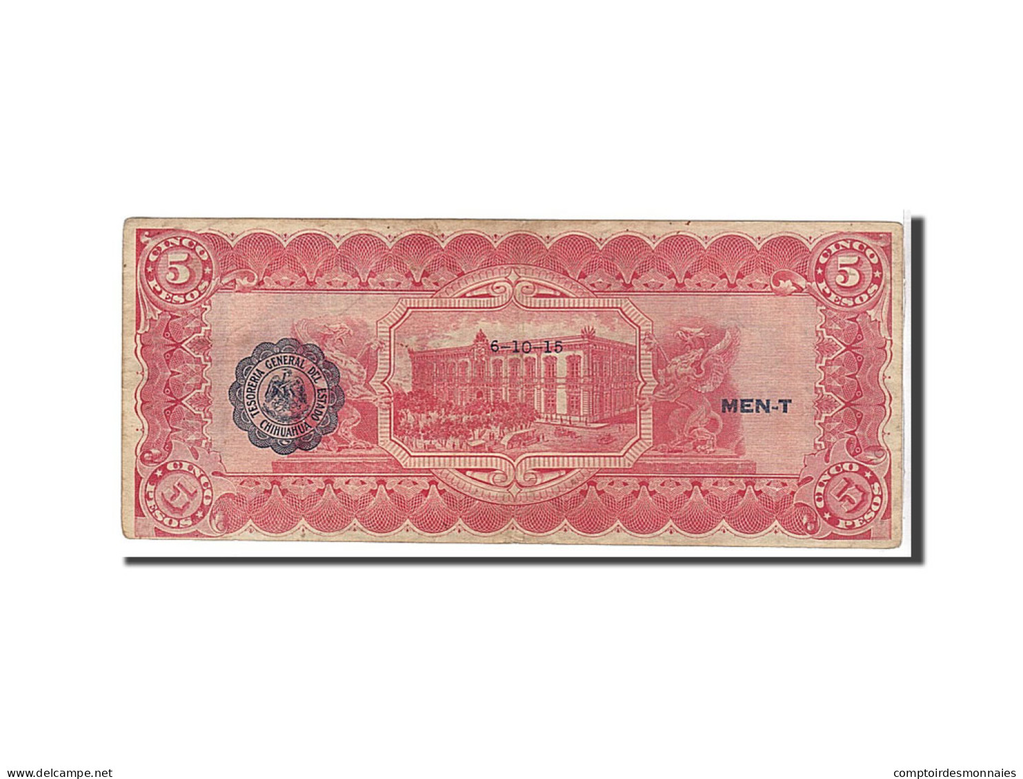 Billet, Mexico - Revolutionary, 5 Pesos, 1914, TTB+ - Mexiko