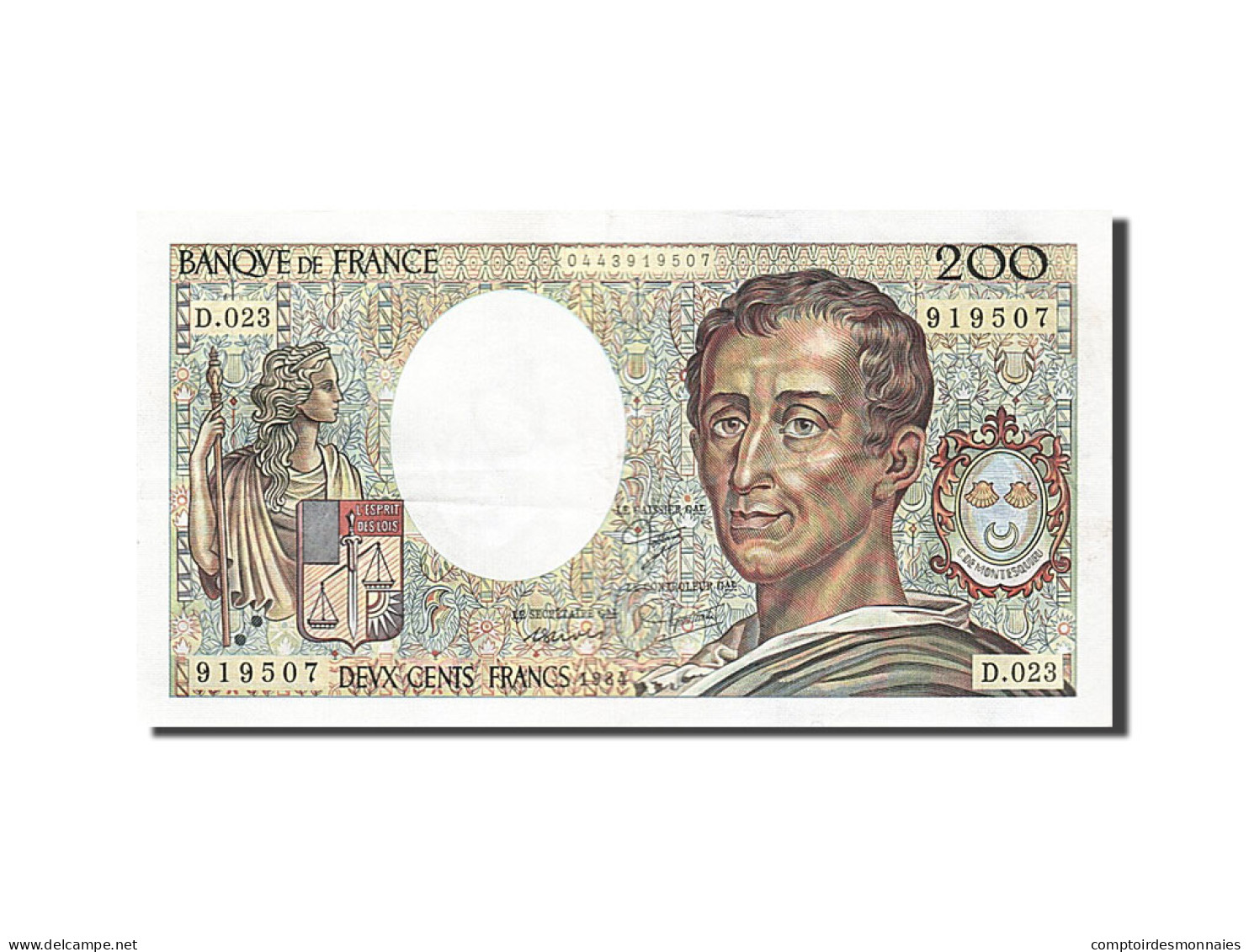 Billet, France, 200 Francs, 200 F 1981-1994 ''Montesquieu'', 1984, TTB+ - 200 F 1981-1994 ''Montesquieu''