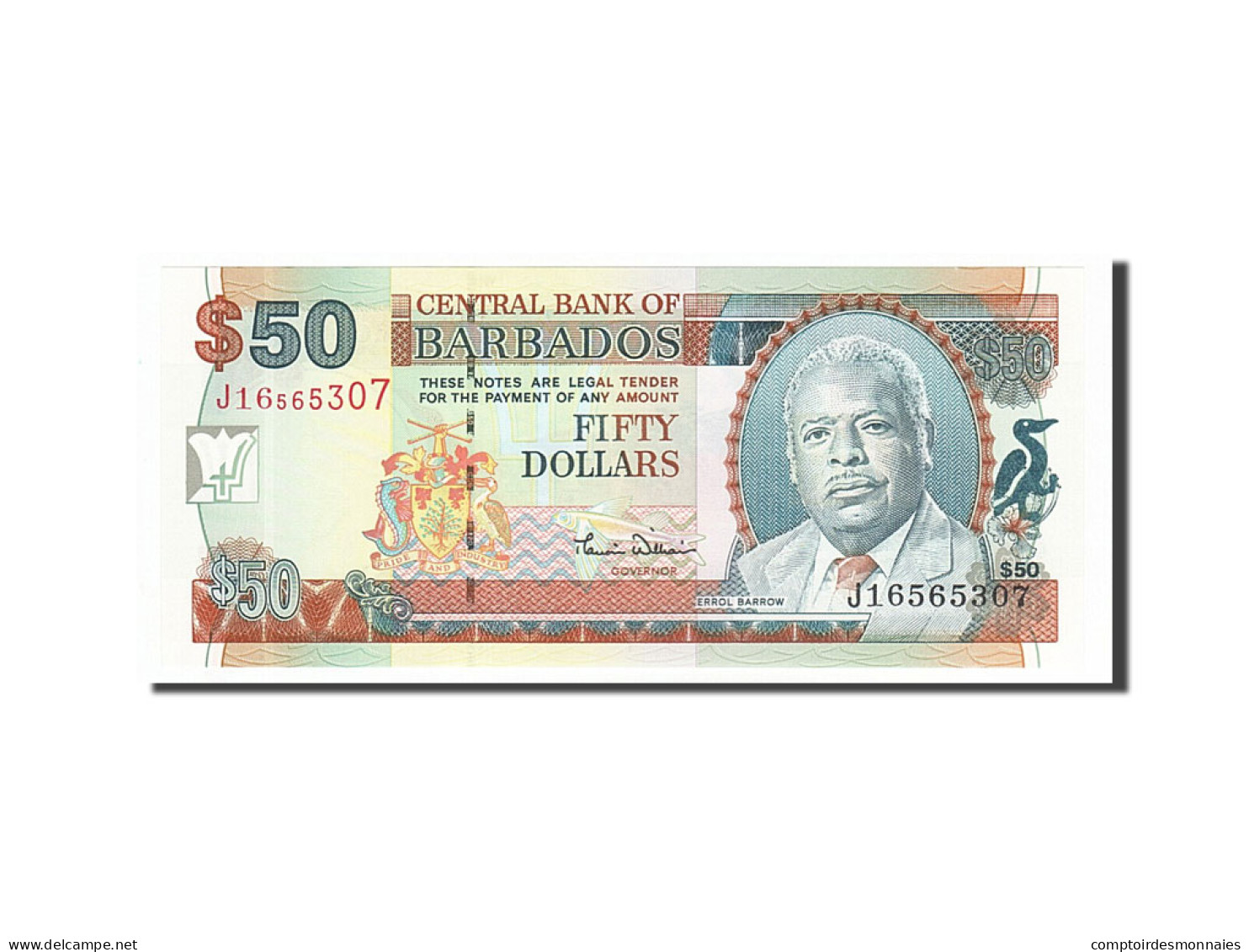 Billet, Barbados, 50 Dollars, 2000, NEUF - Barbados (Barbuda)